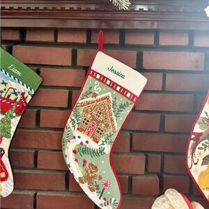 Lands End Christmas Stocking with Gingerbread House Design, for your Jessica.🎄